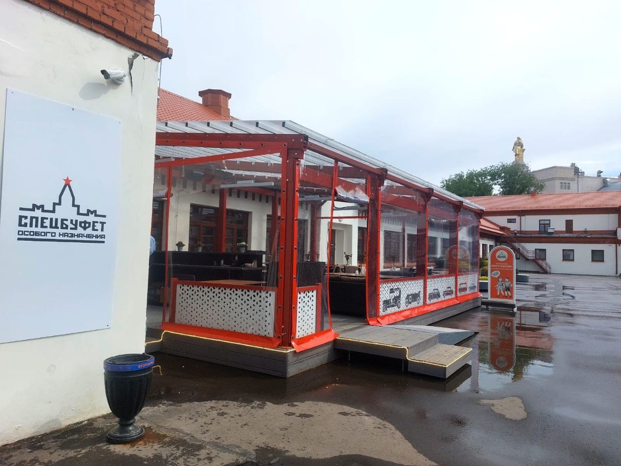 ПВХ шторы для летней террасы кафе в Уваровке